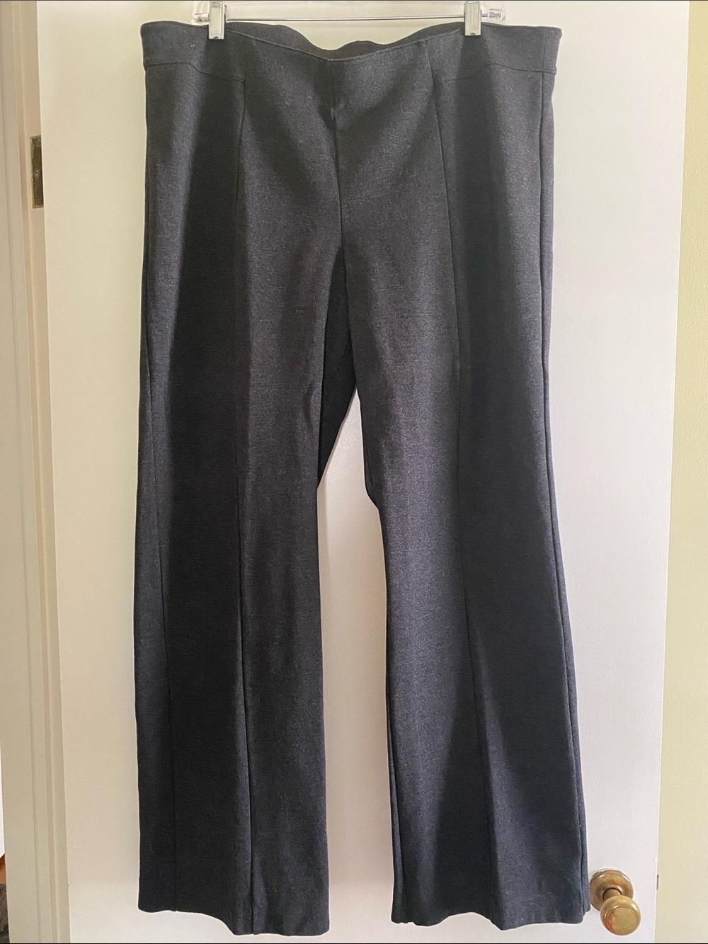 Lands' End Heather Grey Wide-Leg Track Pants